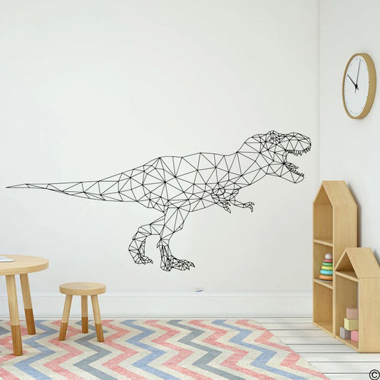 Geometric T-Rex Dinosaur Wall Sticker Kids Room Decal Art