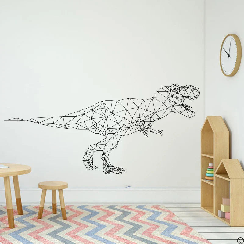 Geometric T-Rex Dinosaur Wall Sticker Kids Room Decal Art