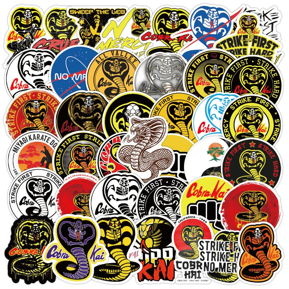 Cobra Kai Stickers Pack: TV Show Decals for Laptop, Luggage, Bike, Guitar