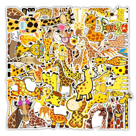 Giraffe Stickers Pack: Laptop, Guitar, Luggage, Fridge, Skateboard, Waterproof Decals, Kids Toys