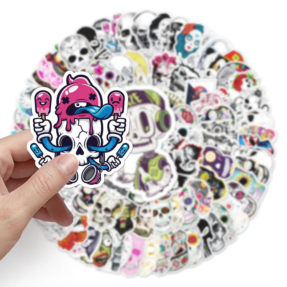 10/30/50/100PCS Horror Skull Zombie Waterproof Skateboard Fridge Bike Laptop Motorcycle Luggage Car Cool Graffiti Decal Sticker