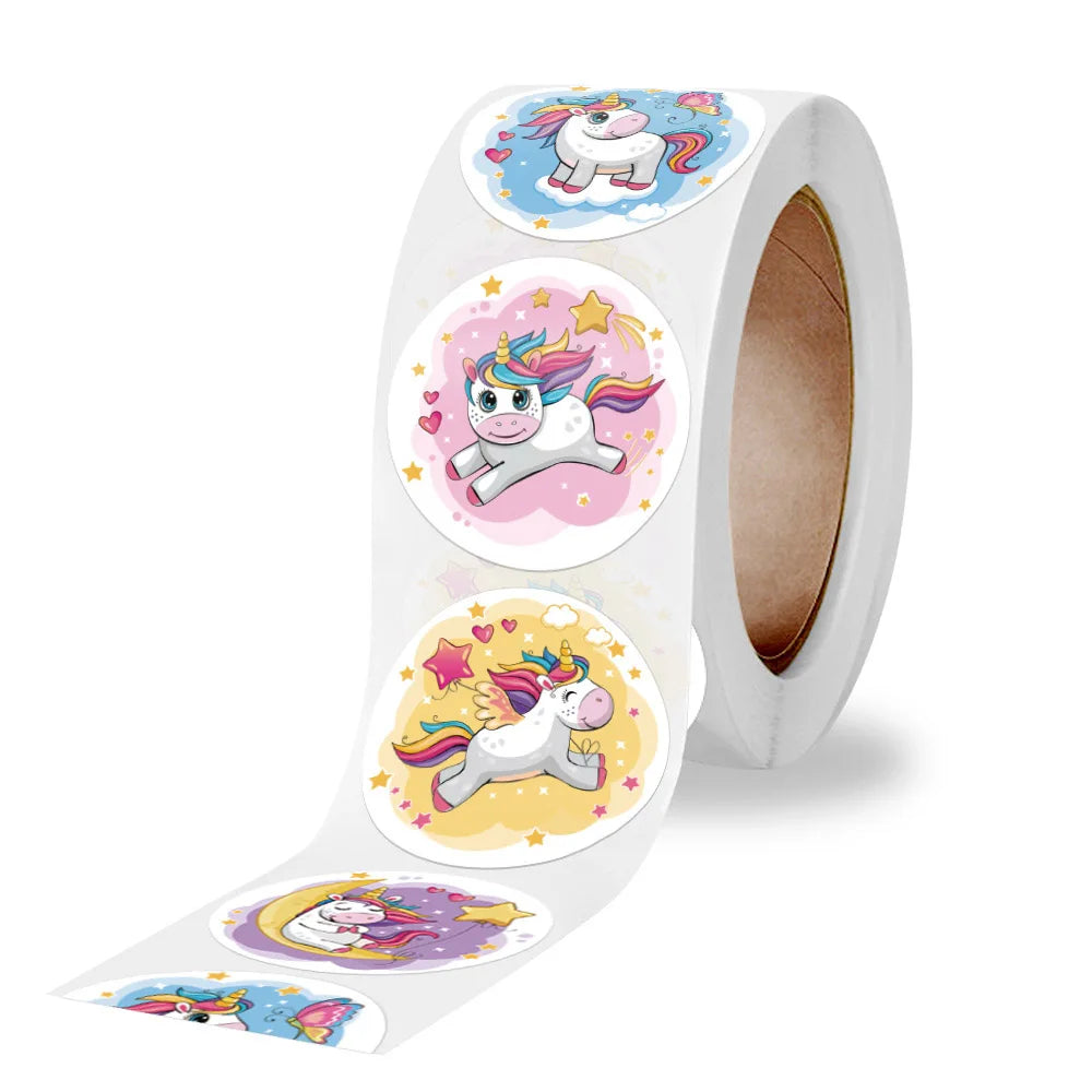 100-500pcs Reward Sticker for Kids Unicorn Animal Cute Pattern Animals cartoon Stickers School Teacher Supplies Child Sticker