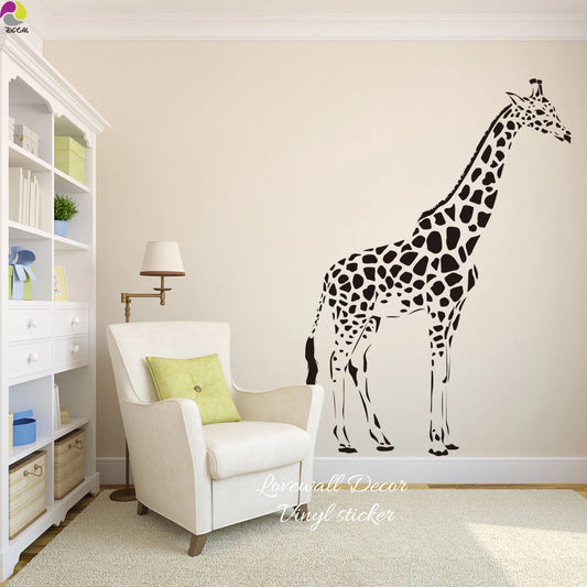 Cartoon Giraffe Wall Sticker Nursery Kids Room Animal Decal Vinyl Decor