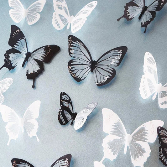 18Pcs 3D Crystal Butterfly Wall Stickers Home Decor Art Decals