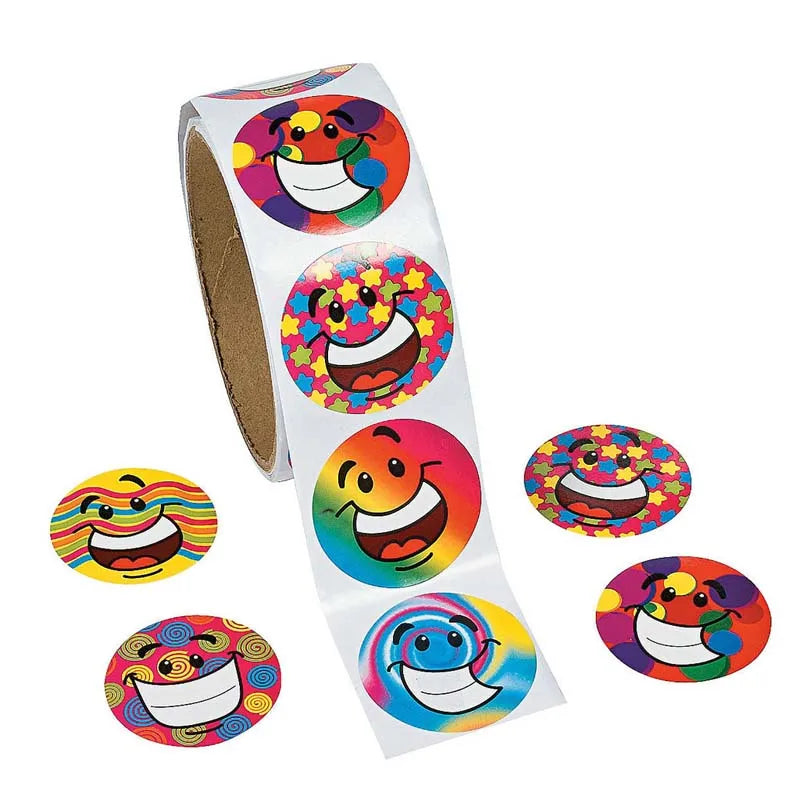 100pcs/1 roll reward stickers roll kids sticker scrapbooking star 3D cartoon characters funny Toys for Children