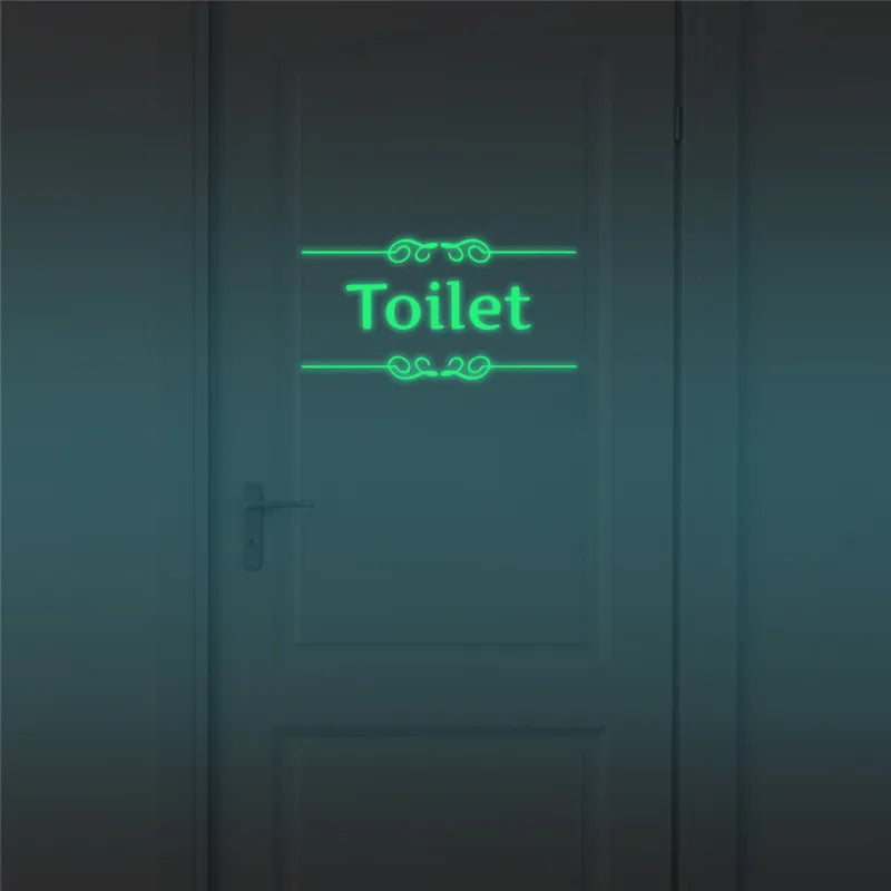 Glow In The Dark Toilet Wall Stickers Vinyl Decals Bathroom Decor