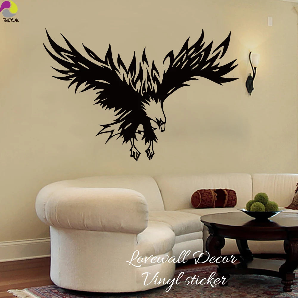 Eagle Wall Sticker Decal - Large Soaring Bird Vinyl Art for Living Room Bedroom Decor