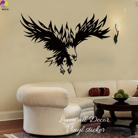 Eagle Wall Sticker Decal - Large Soaring Bird Vinyl Art for Living Room Bedroom Decor