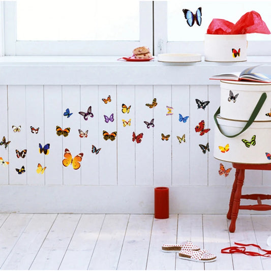 81 Butterfly 3D Wall Stickers - Romantic Flower Home Decor