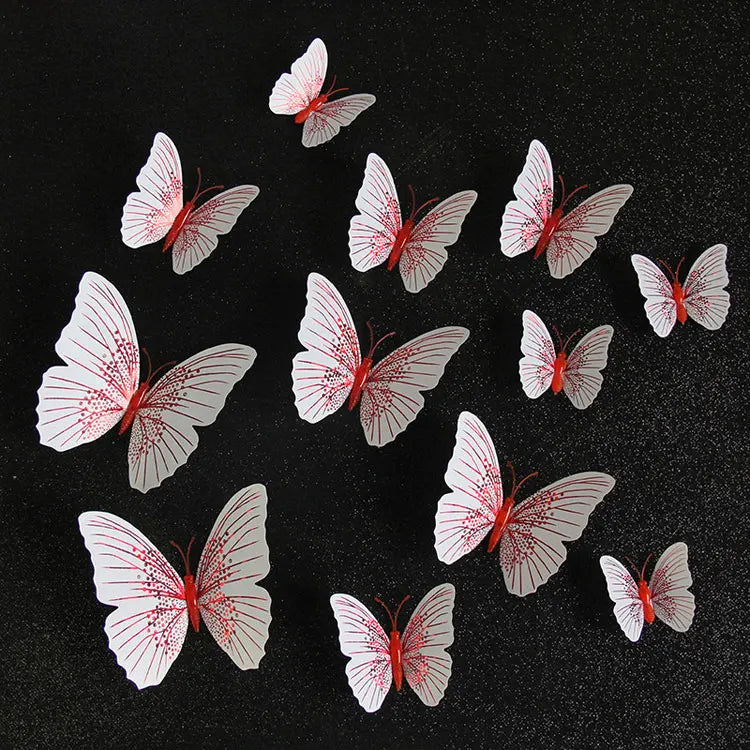 3D Butterfly Wall Stickers - 12Pcs Set for Home Decor, Wedding, Fridge Magnets