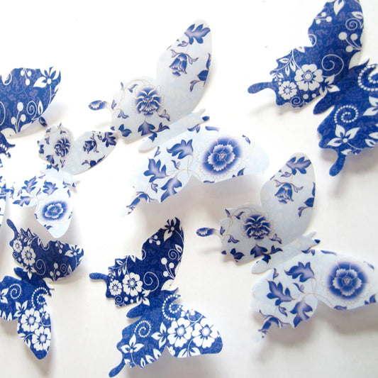 3D PVC Butterfly Wall Stickers - 12 Pcs Home Decor Wedding Gift