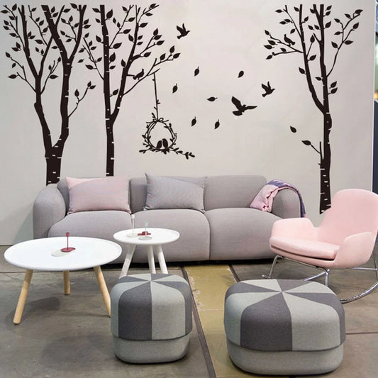 Large Tree Bird Wall Sticker Forest Landscape Vinyl Decal Home Decor Art Mural