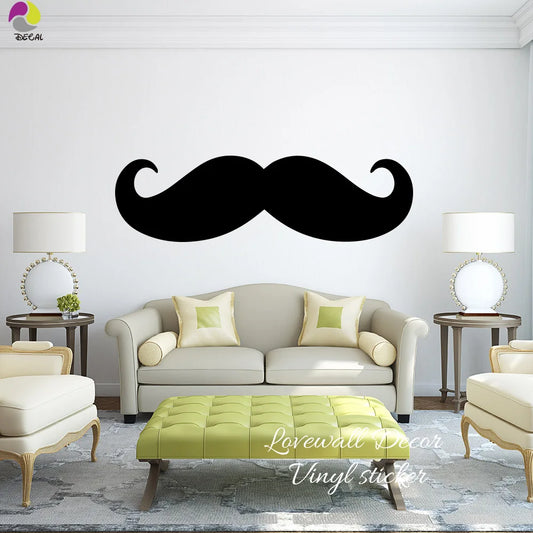 Giant Mustache Wall Decal Barber Shop Vinyl Art Mural