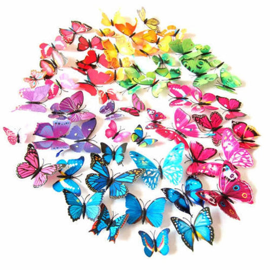 3D Butterfly Wall Stickers Set - 12Pcs Home Decor