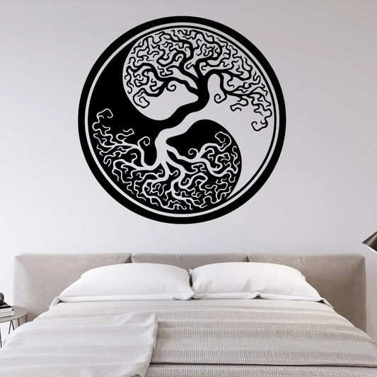 Yin Yang Tree Wall Decals Vinyl Art Mural Decor
