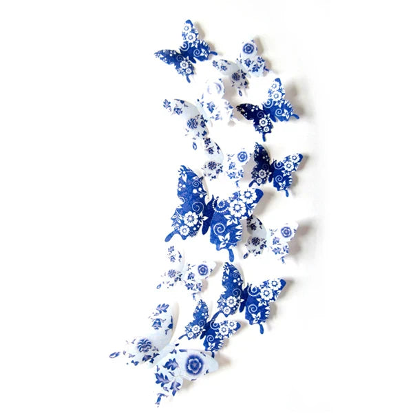 3D PVC Butterfly Wall Stickers - 12 Pcs Home Decor Wedding Gift