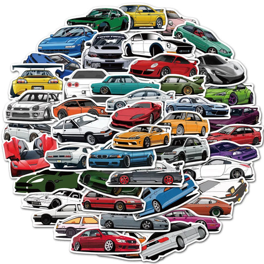 Racing Car Stickers 50/100pcs Vinyl Decals JDM Style