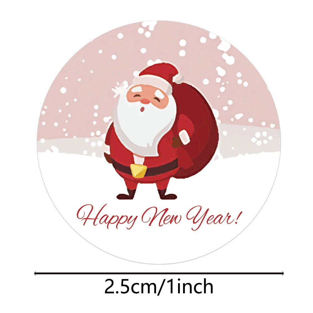 100-500Pcs Merry Christmas Stickers Festival Gift Packaging Seal Labels for New year decor, Greeting cards, Candy bags Stickers