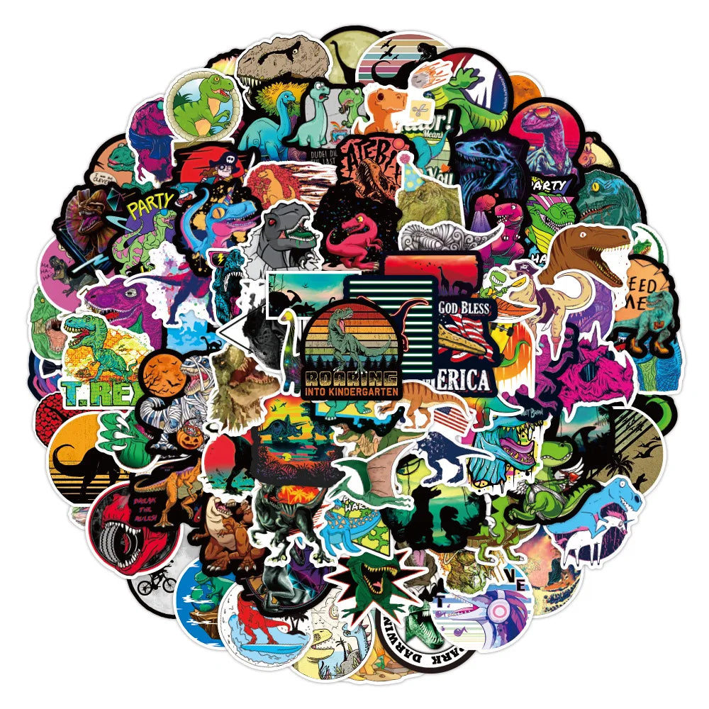 10/30/50pcs Jurassic Park Dinosaur Sticker Packs