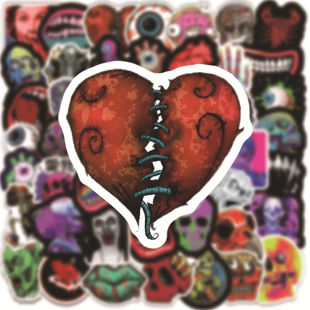 10/30/50PCS Halloween Horror Skull Zombie Stickers Skateboard Fridge Guitar Laptop Motorcycle Travel Cool Graffiti Decal Sticker