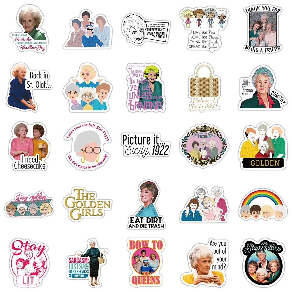 10/30/50PCS The Golden Girls TV Show Sticker Packs