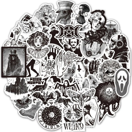 50 Gothic Horror Stickers Waterproof Skateboard Motorcycle Guitar