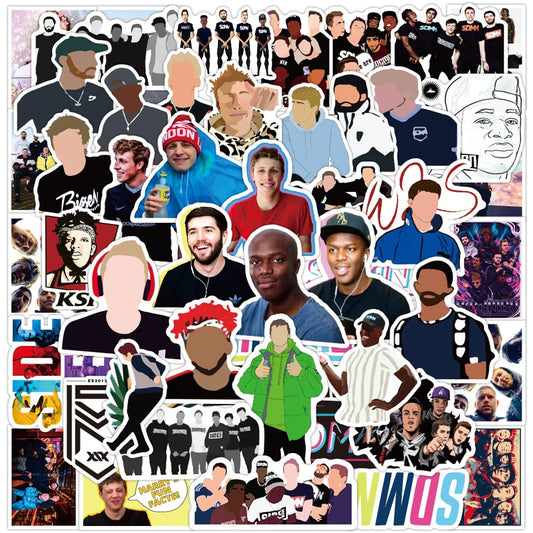 Sidemen Stickers Pack: Guitar, Laptop, Skateboard, Luggage, Bike, Graffiti, Kids Toys (10/30/50pcs)