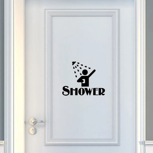 Creative Shower Wall Sticker Vinyl Decals Removable Bathroom Door Decor