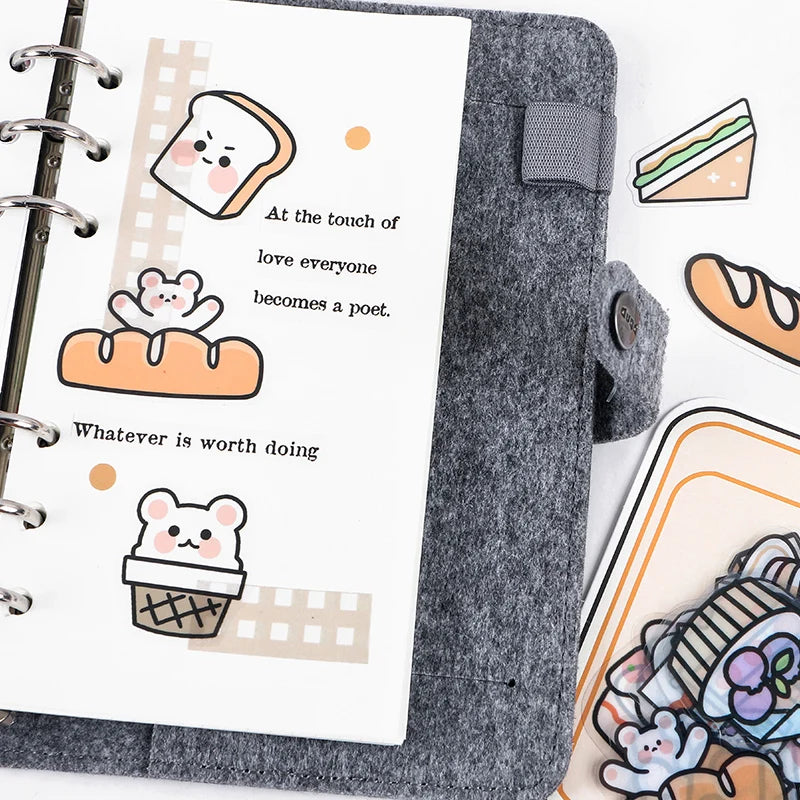 40pcs Food Series stickers Set Kawaii Cartoon Diary Album Stationery Sticker aesthetic Decorative collage planner Album