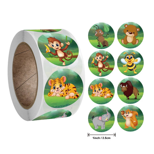 500pcs/roll Zoo Animals Laptop Stickers Reward Motivational Teacher Decals Ocean Life Sticker Toys for Children Kids on Car Book