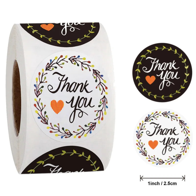 500 Labels Per Roll Thank You Sticker For Seal Label Scrapbooking Christmas Sticke Decoration Sticker Stationery Sticker