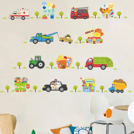 Cartoon Car Wall Sticker for Kids Room Decor