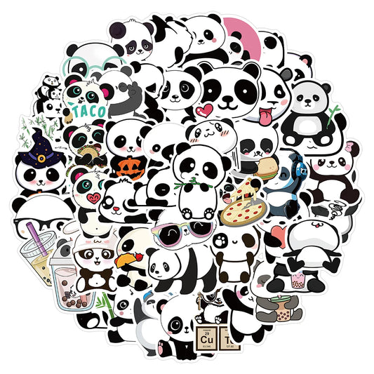 Panda Cartoon Animal Stickers Waterproof DIY Decals for Luggage Skateboard Kids