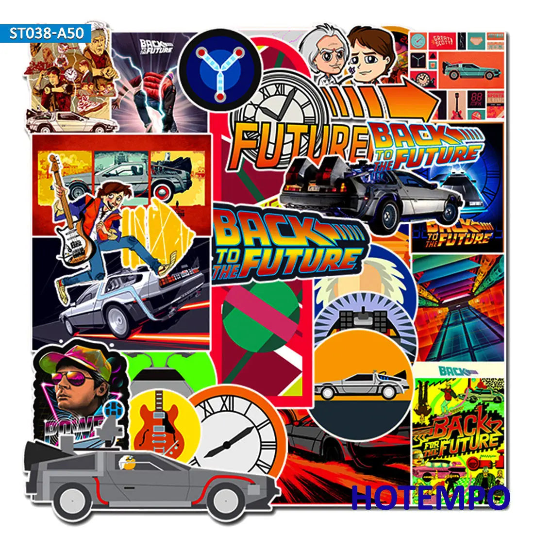 50pcs Classic Movie Back To The Future Mixed Sticker Pack