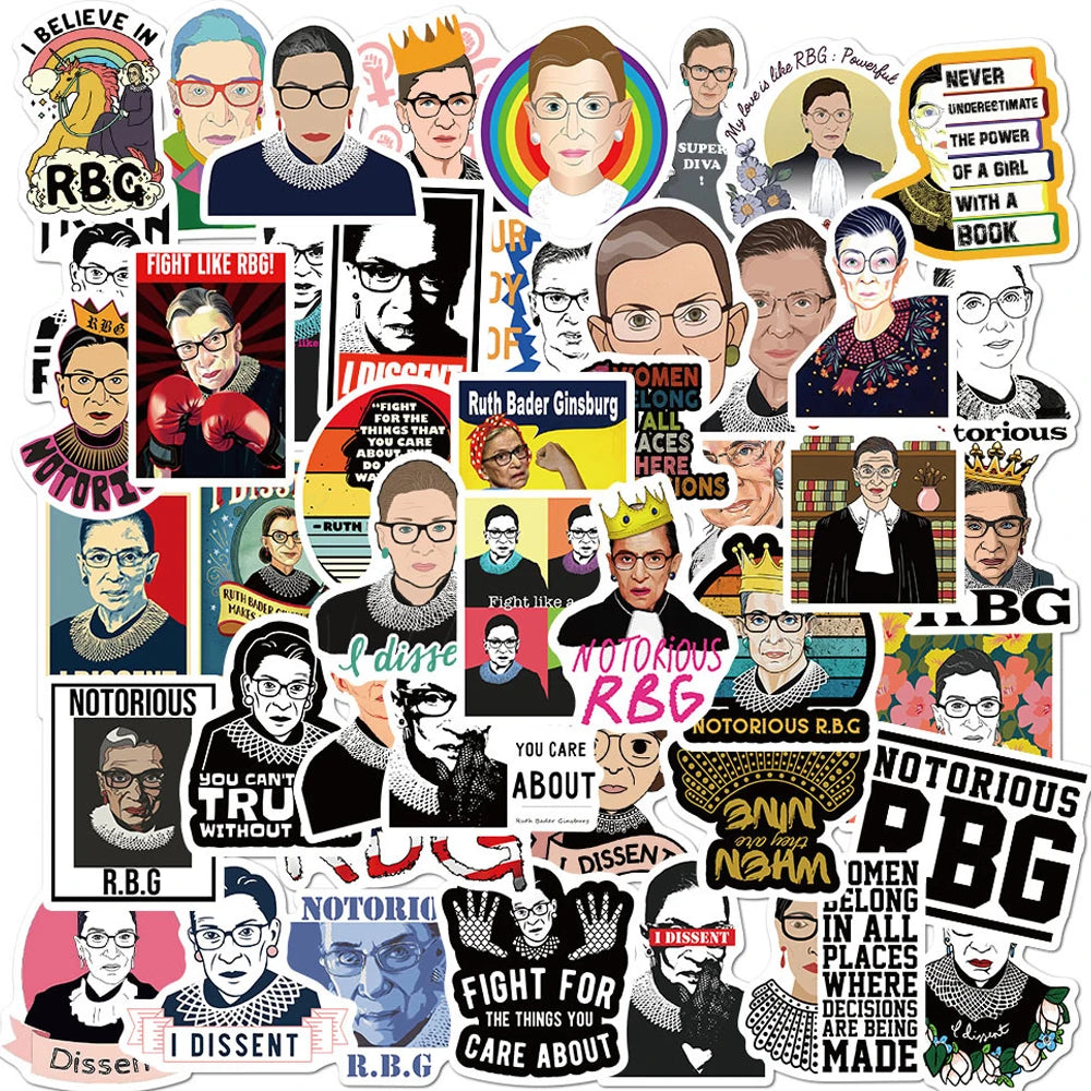 RBG Stickers Pack: Laptop, Luggage, Skateboard, Car, Guitar, Waterproof Decals