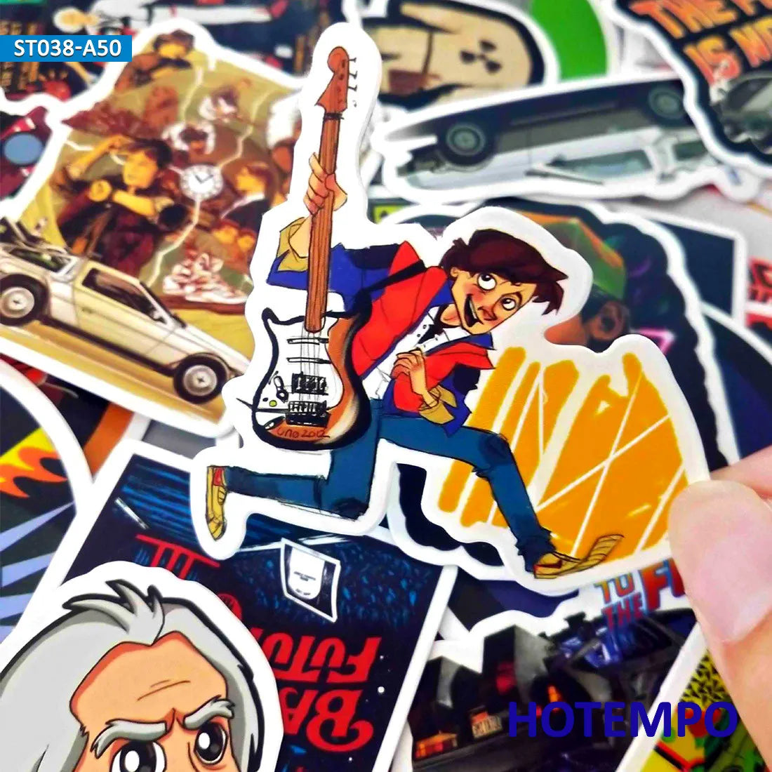 50pcs Classic Movie Back To The Future Stickers for Mobile Phone Laptop Luggage Case Skateboard Bike Helmet Style Decal Stickers