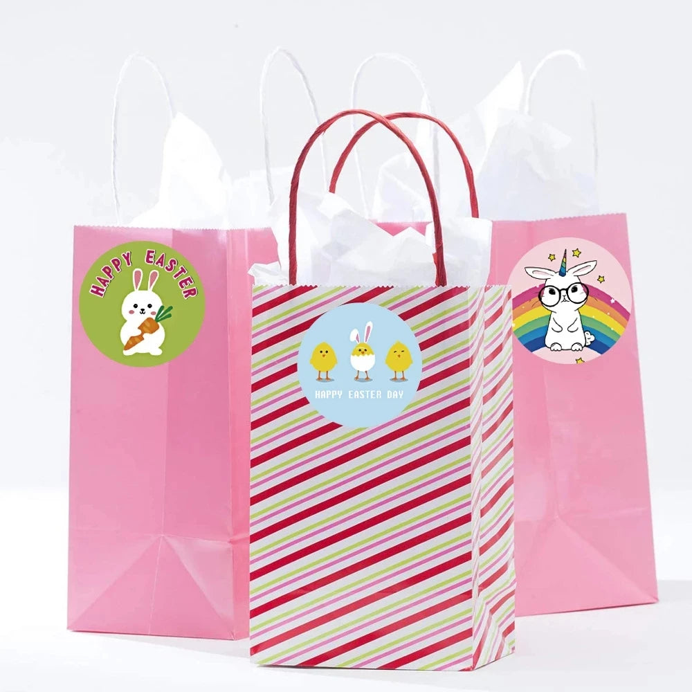 Stickers 500 Pcs/roll Easter Cute Toy Sticker Seal Sticker Thanks Handmade Crafts Decoration Sticker Label