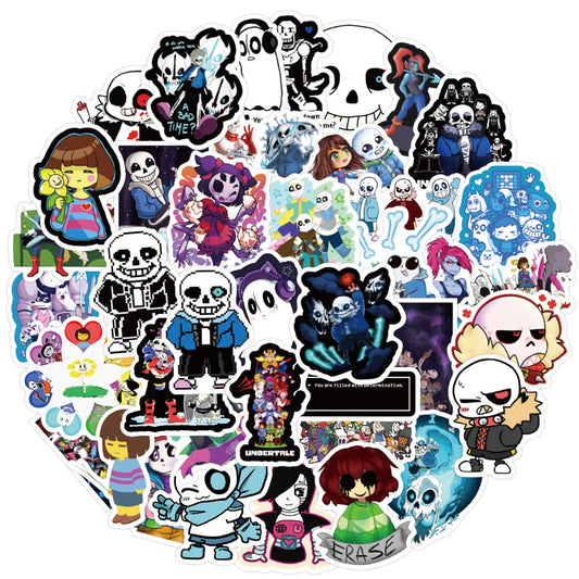 Undertale Stickers Pack: Skateboard, Laptop, Luggage, Guitar, Motorcycle, DIY, Kids Toy