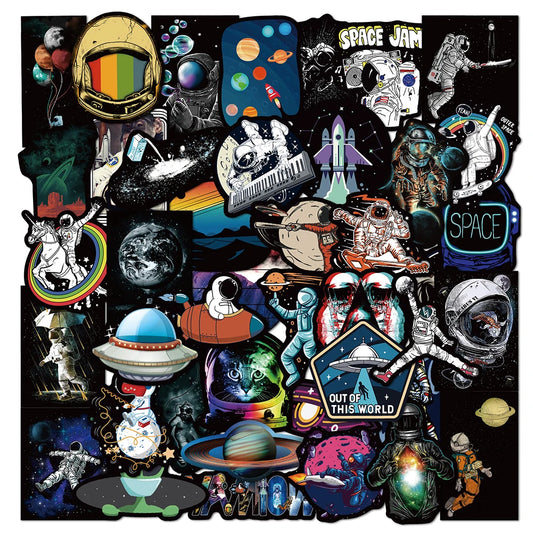 Astronaut Space Stickers 10/30/50PCS Waterproof PVC for Skateboard, Fridge, Motorcycle, Luggage