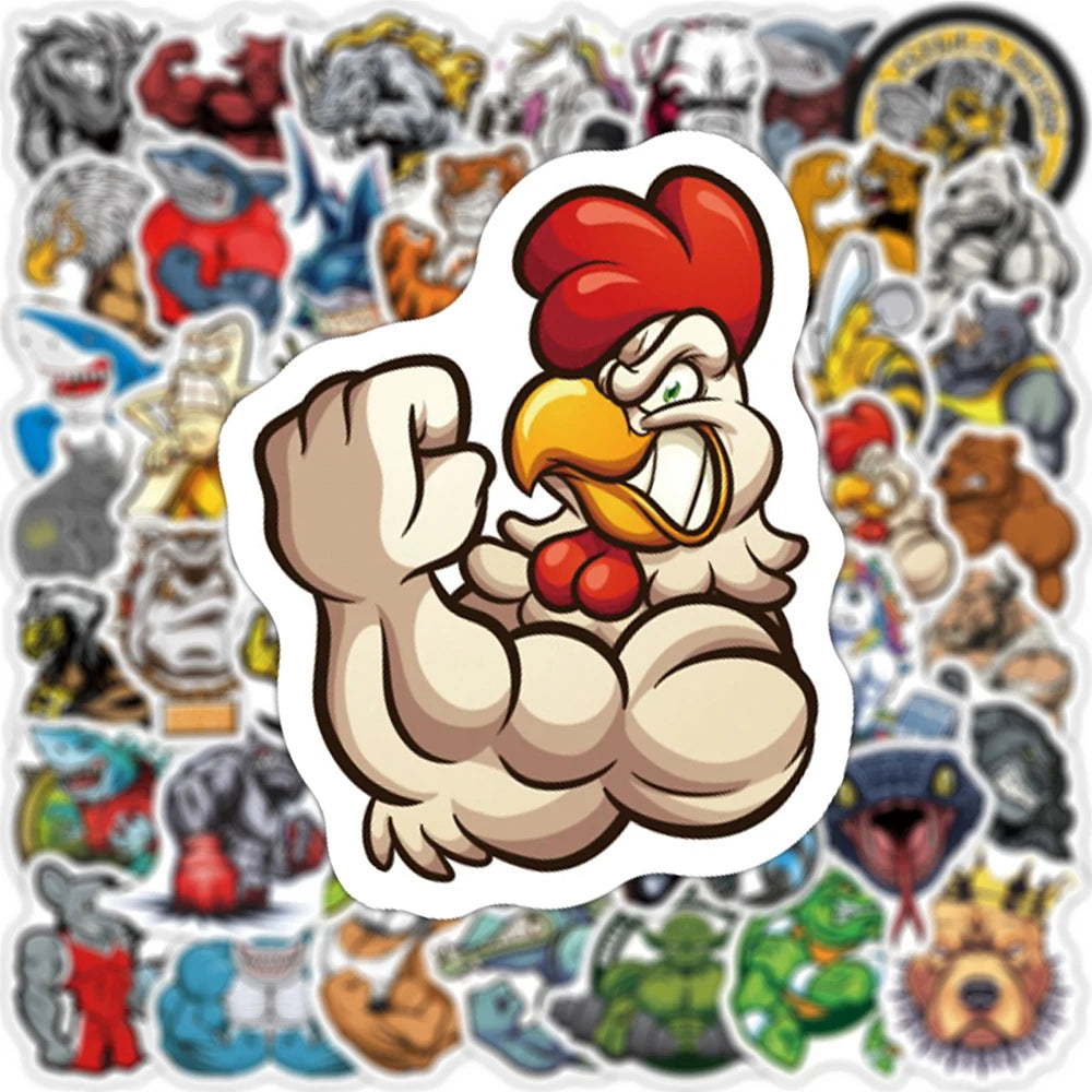 10/30/50PCS Cool Animal Stickers Car Motorcycle Travel Luggage Phone Guitar Fridge Laptop Waterproof Graffiti Sticker Kid Toys