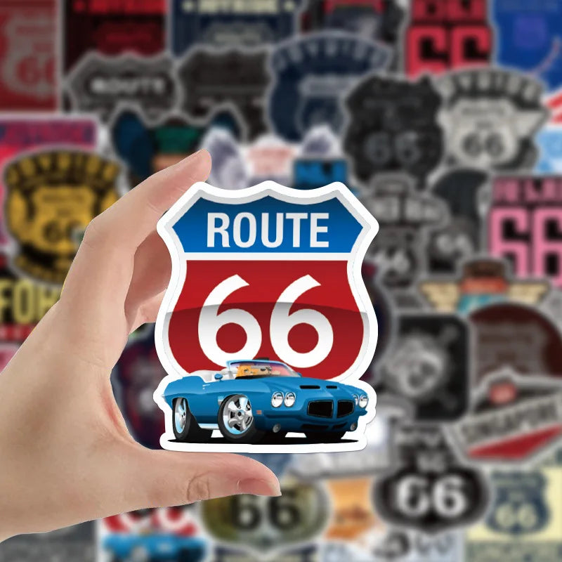 10/30/50PCS Route 66 the Main Street of America Sticker Packs