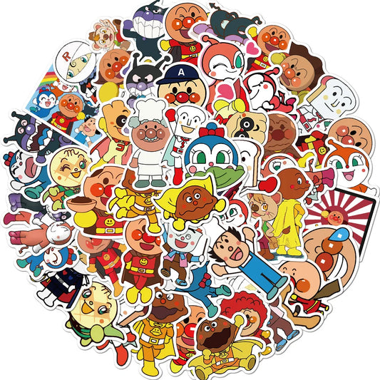 Anpanman Cartoon Stickers 10/30/50pcs Waterproof Decals for Kids - Suitcase, Skateboard, Laptop, Phone, Car