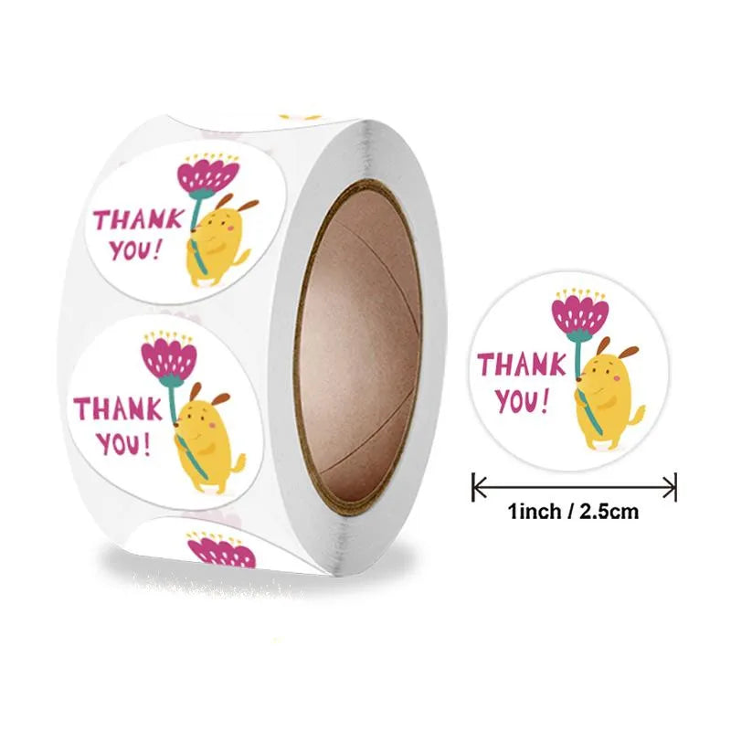 Round Sunflowe Stickers 500pcs Paper Adhesive Labels For Festival, Baby Shower Party Decorative Envelope Seal Gift Wrap