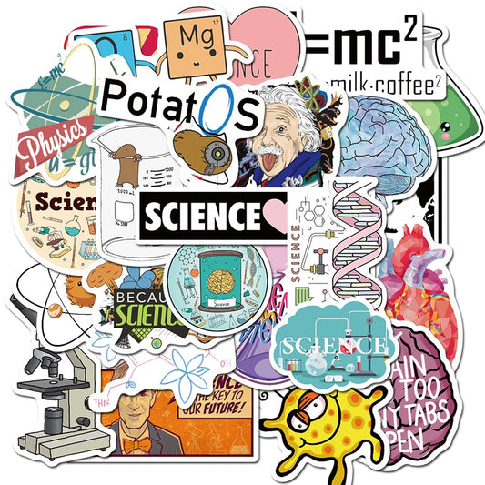 Science Lab Stickers Waterproof Decals for Students - 10/30/50PCS