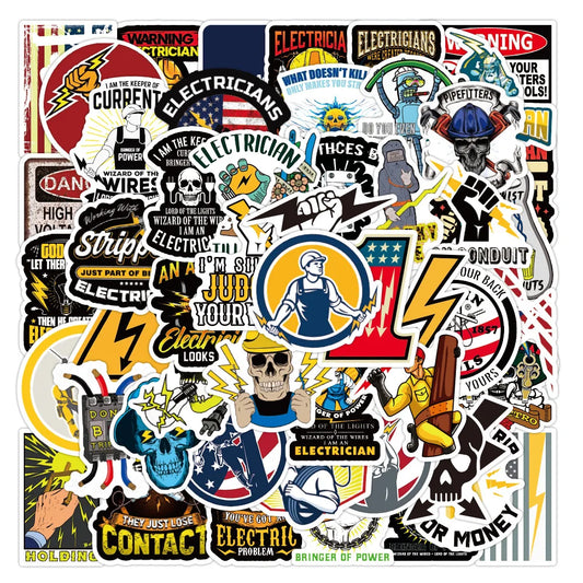 Welding Stickers Decals 10/30/50pcs Waterproof for Helmet, Skateboard, Car, DIY