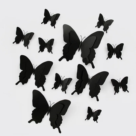 3D Pterosaur Butterfly Wall Stickers Set - 12pcs Magnet Fridge Decor