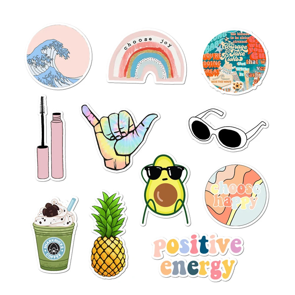 35pcs 100% Vinyl Cute Nature VSCO Girl Stickers for Water Bottles Waterproof Aesthetic Stickers for Girls Laptop Decals