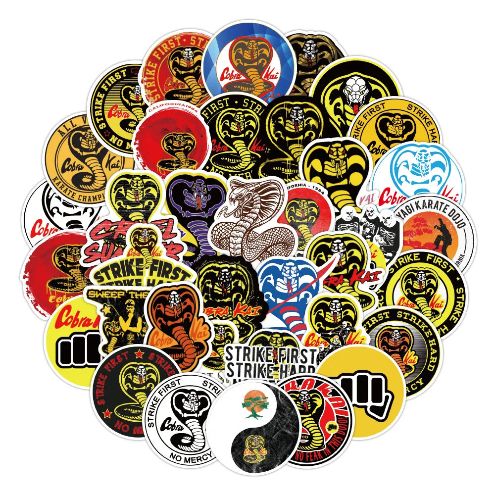 10/50/100PCS TV Show Cobra Kai Stickers Motorcycle Luggage Phone Guitar Skateboard Cool Graffiti Sticker Decal Kid Classic Toys