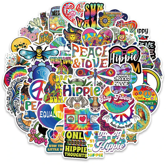 Hippie Cartoon Graffiti Stickers for Skateboard, Guitar, Suitcase, Motorcycle - 10/30/50PCS
