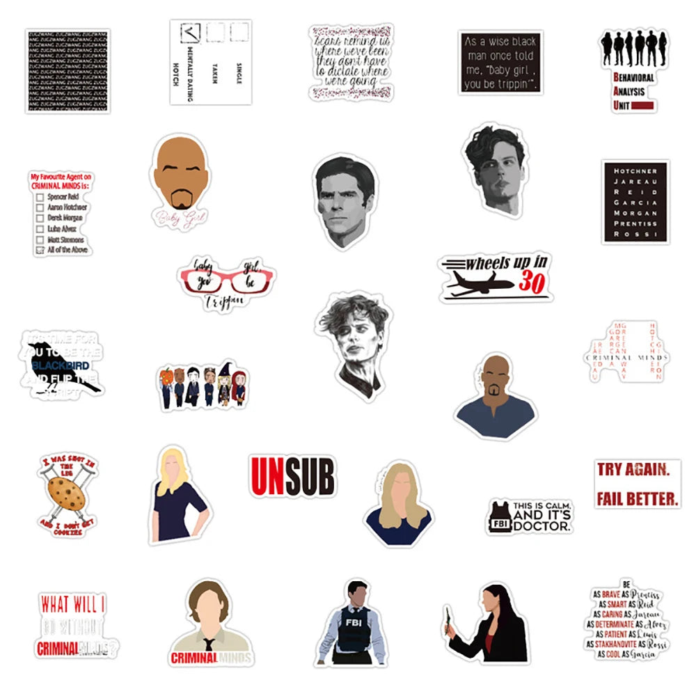 10/30/50PCS TV Show Criminal Minds Sticker Packs